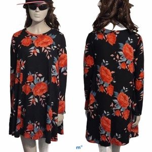 4/$20 • PINC • Long Sleeve Floral Rose Dress